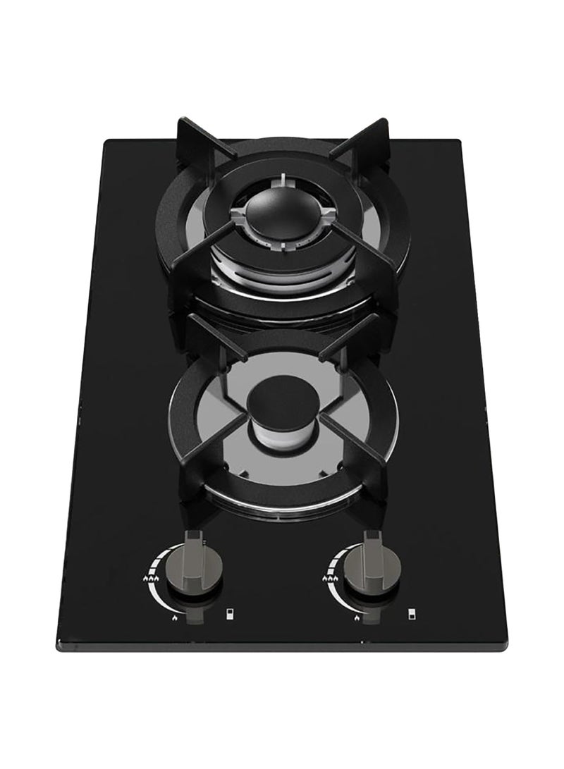 فليكسي موقد غاز زجاجي مدمج، شعلتان بزجاج 8 مم، شعلات من الحديد الزهر، حرارة عالية، استهلاك منخفض للغاز، إشعال تلقائي، سهولة التنظيف، ضمان لمدة عامين - Image 1